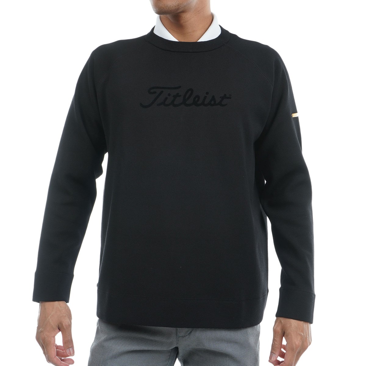 [2023年春夏モデル] タイトリスト TITLEIST ミラノリブ クルーネックセーター ブラック 060 メンズ ゴルフウェア