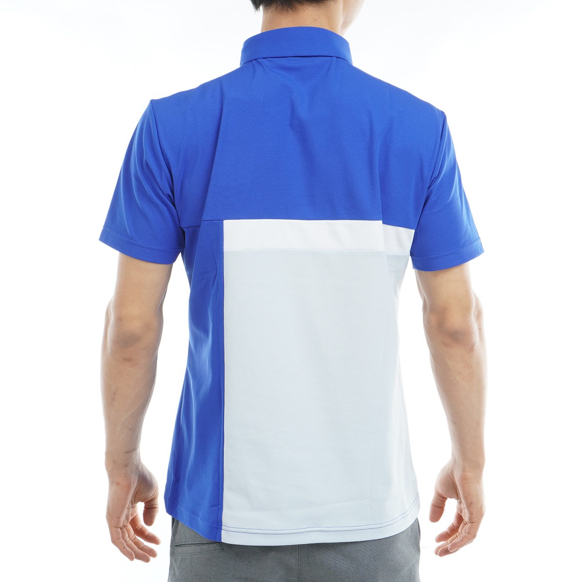 DESCENTE GOLF リサイクルソロテックス鹿の子シャツ O リサイクルソロテックス鹿の子切り替えシャツ【アウトレット