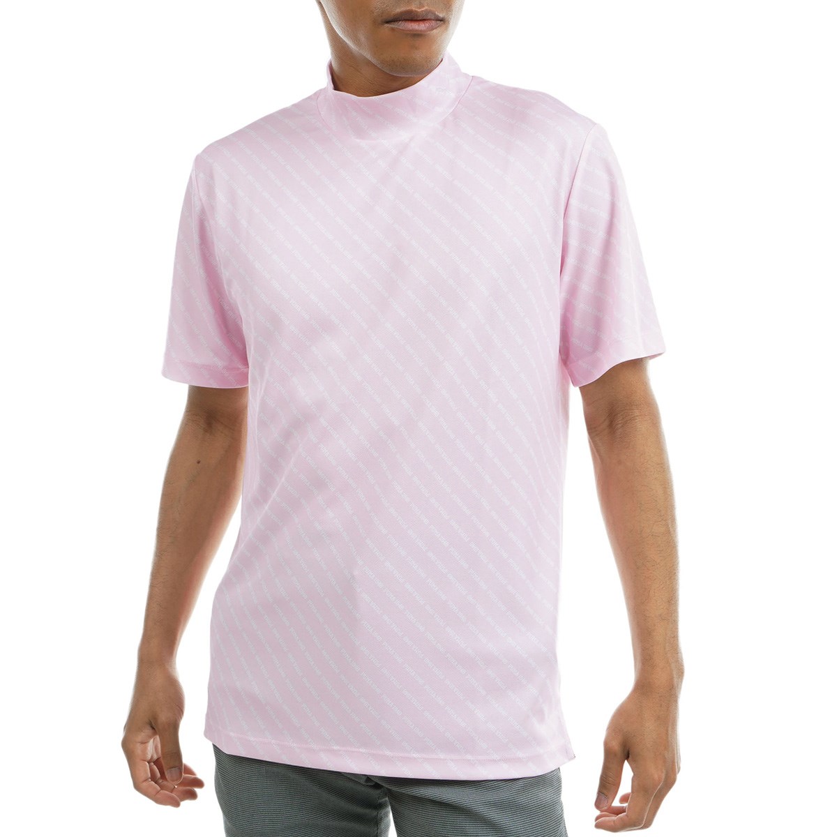 グラフィック ストライプ 半袖モックネックシャツ(シャツ)