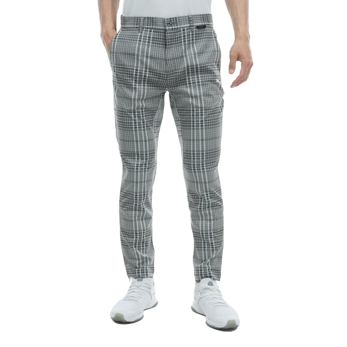 PUMA GOLF プーマ ゴルフパンツ チェック柄 ブラック グレー メンズ dショッピング |プーマ PUMA チェック グラフィック スキニーパンツ
