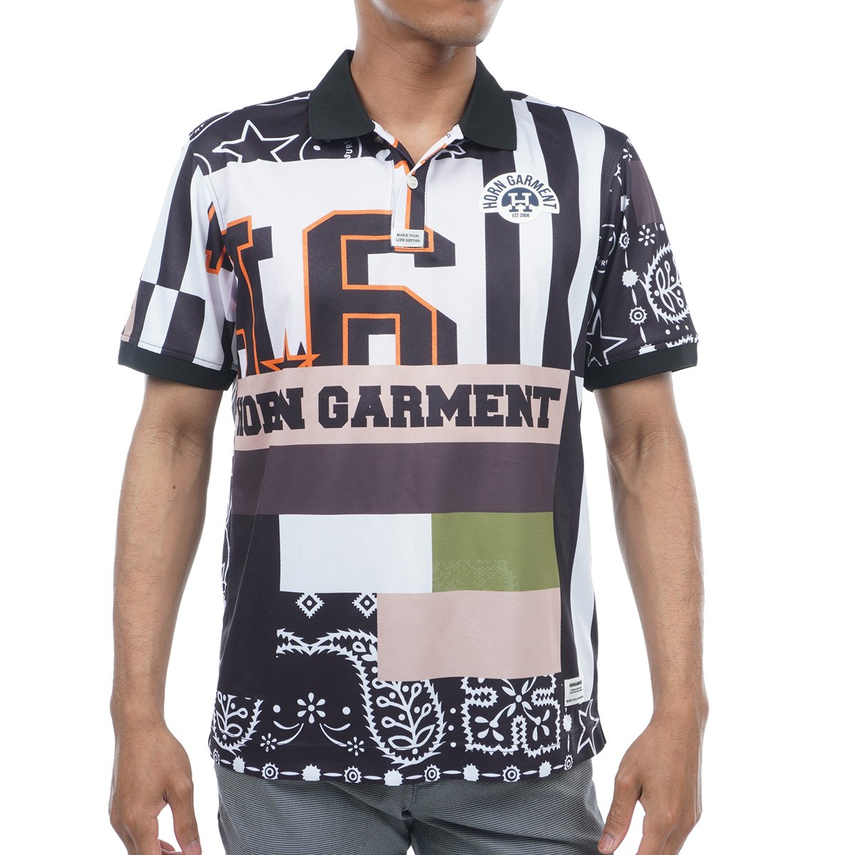 【新品未使用】HORN GARMENT 半袖ポロシャツ ゴルフウェア サイズ50 HORN GARMENT - タグ付き HORN GARMENT 半袖 ポロシャツ S