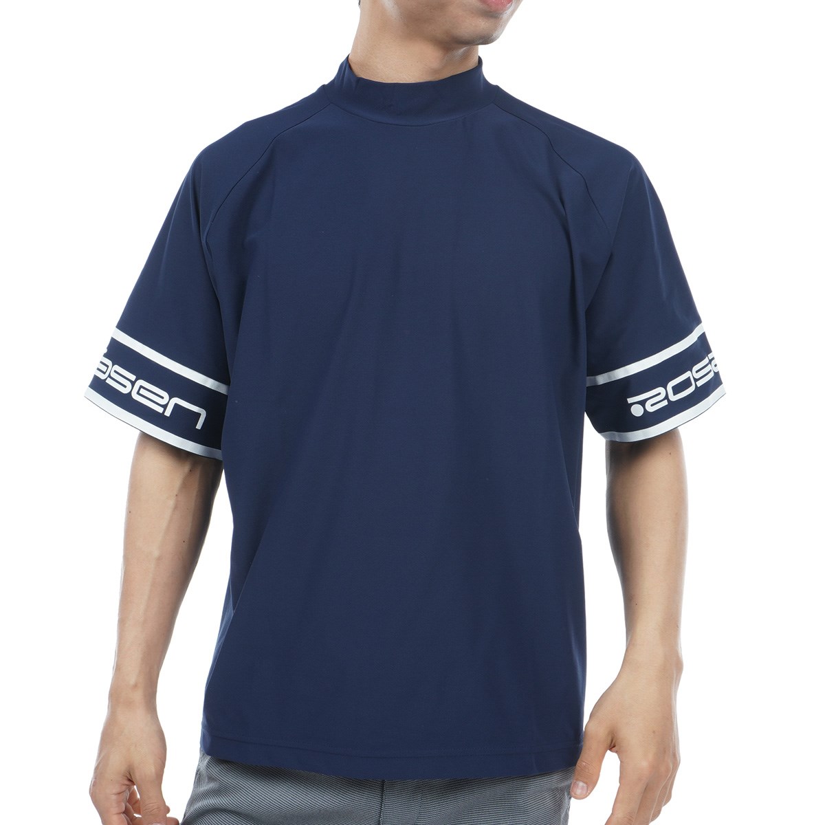 ロサーセン ROSASEN A-Line ロゴ モックネック半袖Tシャツ レディス d