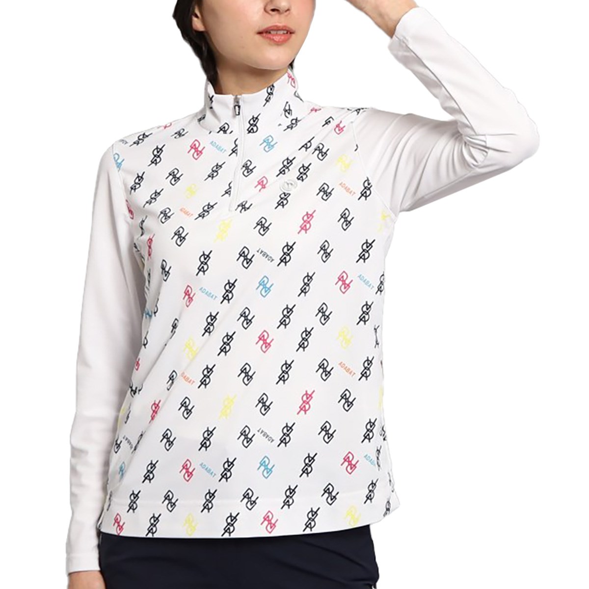 dショッピング |アダバット adabat 防透け モノグラムロゴ ストレッチ長袖プルオーバー 38(M) オレンジ 167 レディス カテゴリ： ポロシャツ・シャツの販売できる商品 GDOゴルフショップ (0521006045393)|ドコモの通販サイト