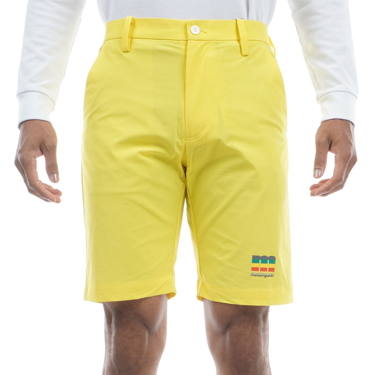 新品Munsingwearマンシングウェア　チノパンw88イエロー黄色ゴルフ MUNSINGイエロー ゴルフパンツ サイズ：84-88 MUNSING WEAR マンシング