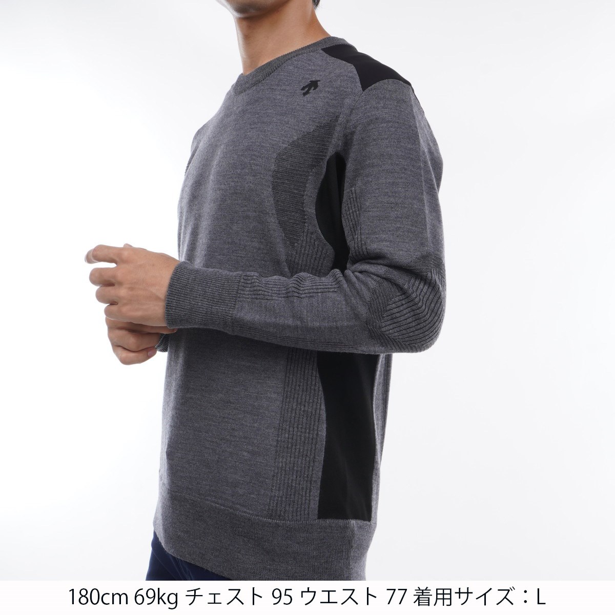 dショッピング |デサントゴルフ DESCENTE GOLF g-arc collection ストレッチ クルーネックハイブリッドセーター S  ブラック 00 | カテゴリ：セーター・トレーナー・ベストの販売できる商品 | GDOゴルフショップ (0521006126264)|ドコモの通販サイト