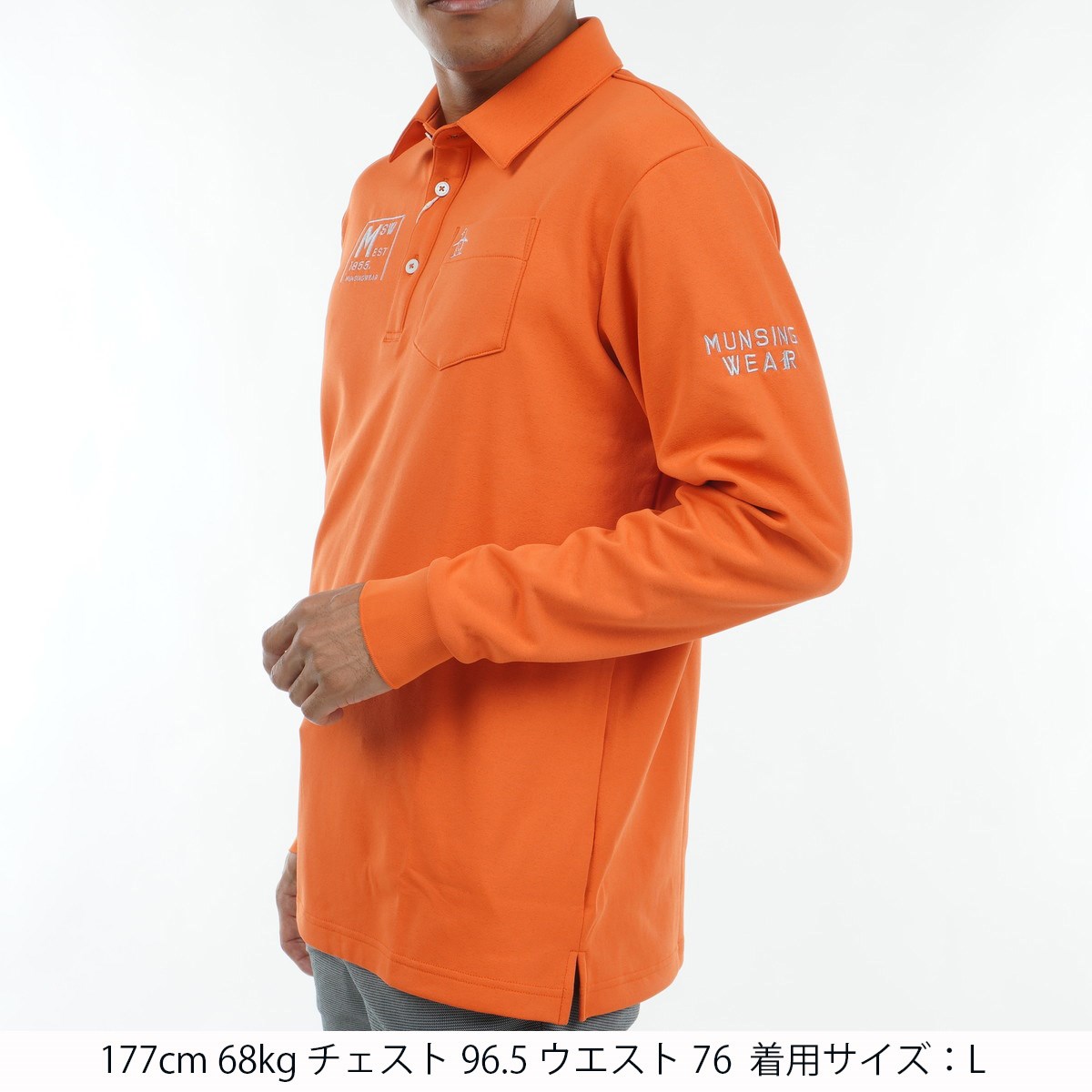 マンシングウェアmunsingwear長袖ポロシャツ オレンジ/黒 ストライプM dショッピング |マンシングウェア Munsingwear SEASON