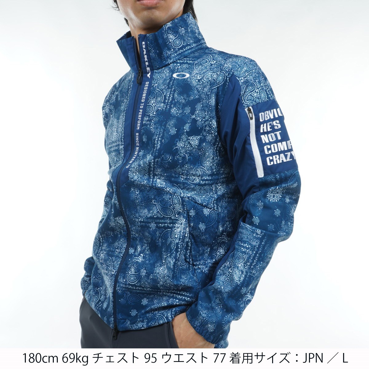 アウター オークリー OAKLEY PAISLEY WIND JACKET /ジャケット /OAKLEY メンズ ゴルフ 長袖ウインドブレーカー OAKLEY PAISLEY WIND JACKET FOA405727 （WHITE PRINT）