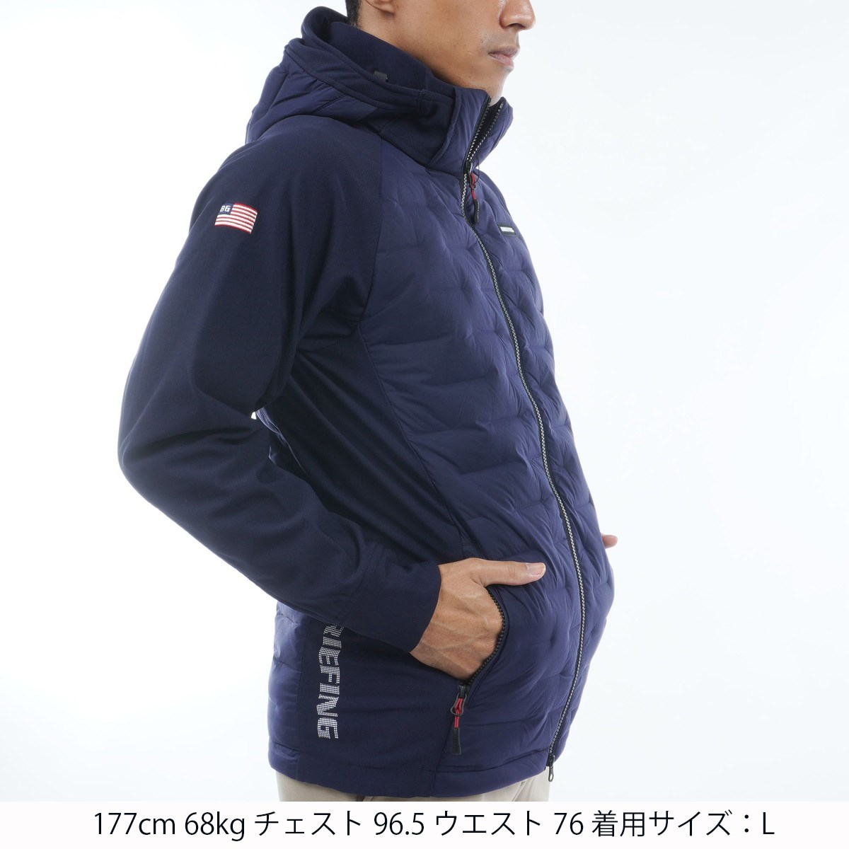 BRIEFING ストレッチ ハイブリッド ダウンジャケット グリーンM