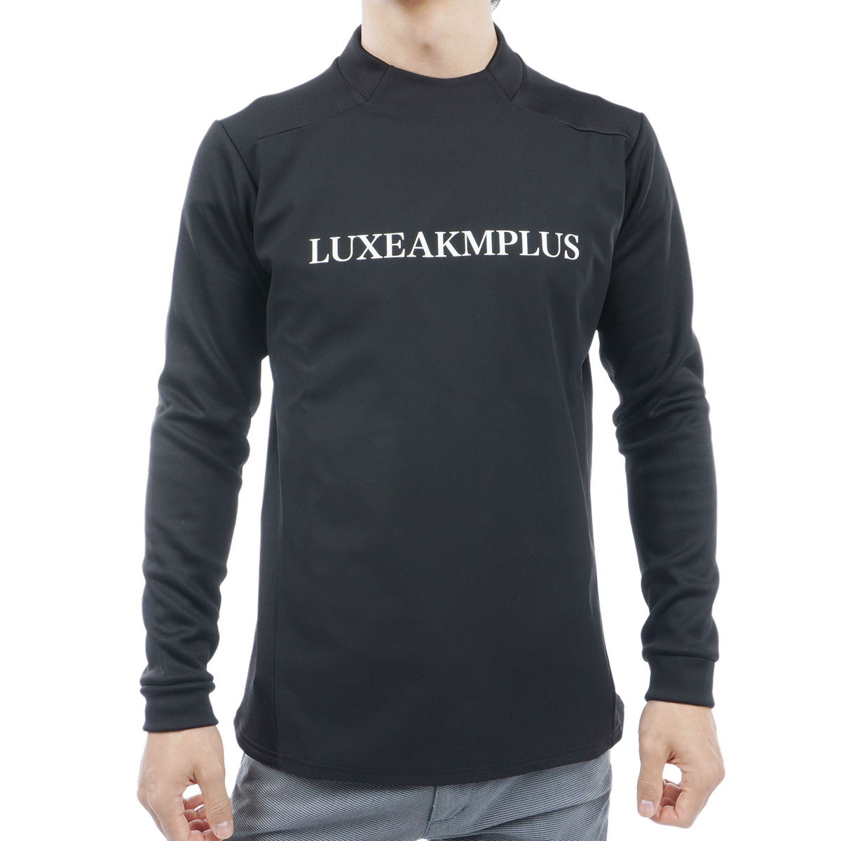 リュクスエイケイエムプラス LUXEAKMPLUS ウインドプルーフ モックネック長袖Tシャツ