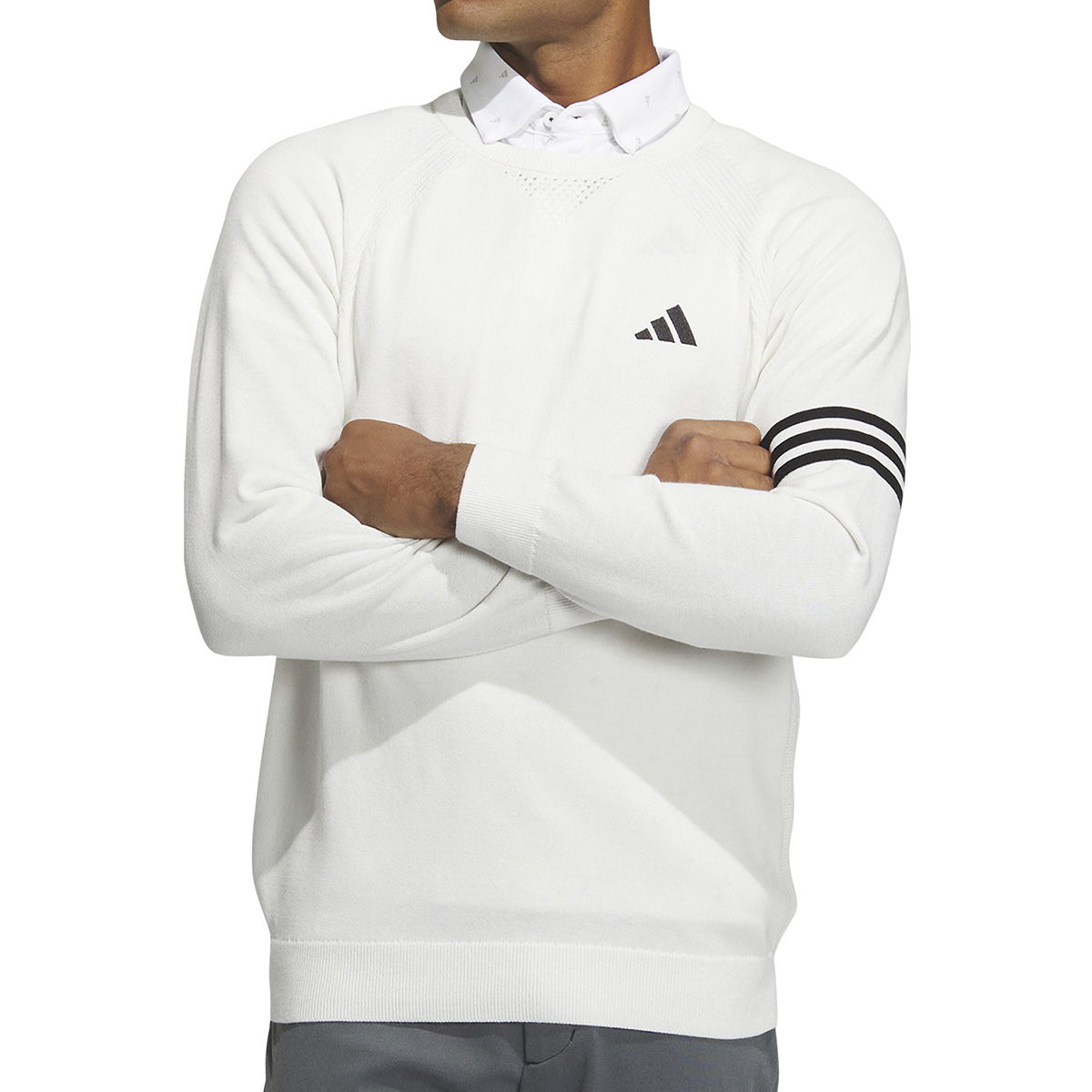 アディダス Adidas 3ストライプス クルーネック長袖セーター