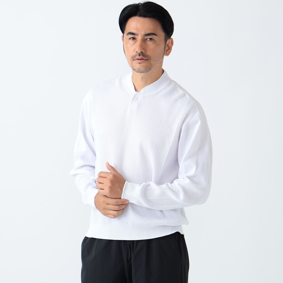 [l܂] r[XSt BEAMS GOLF PURPLE LABEL B.G.THREE ALL-TIME u[hJ[ jbg|Vc zCg 01 Y