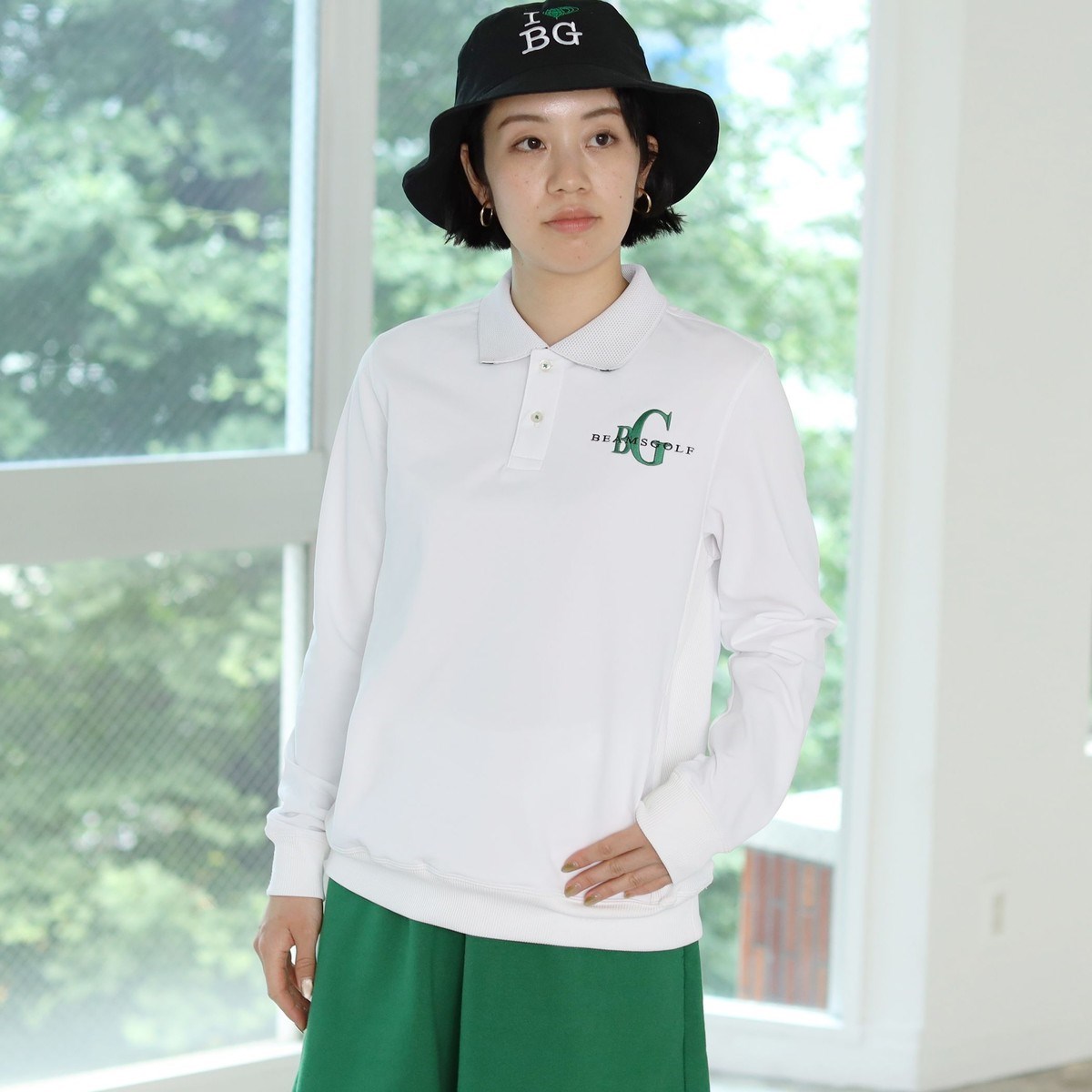 BEAMS GOLF ビームスゴルフ ダウンジャケット ベージュ S ボーダー BEAMS GOLF（ビームス ゴルフ）のレディースのダウンジャケット