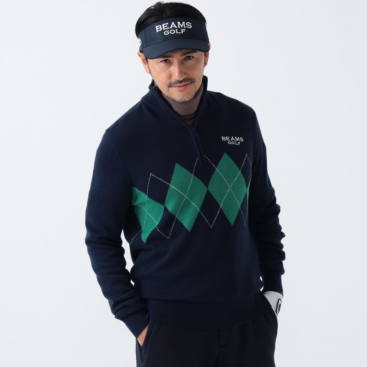 [l܂] r[XSt BEAMS GOLF PURPLE LABEL PURPLE LABEL n[tWbv A[KCjbg lCr[ 79 Y