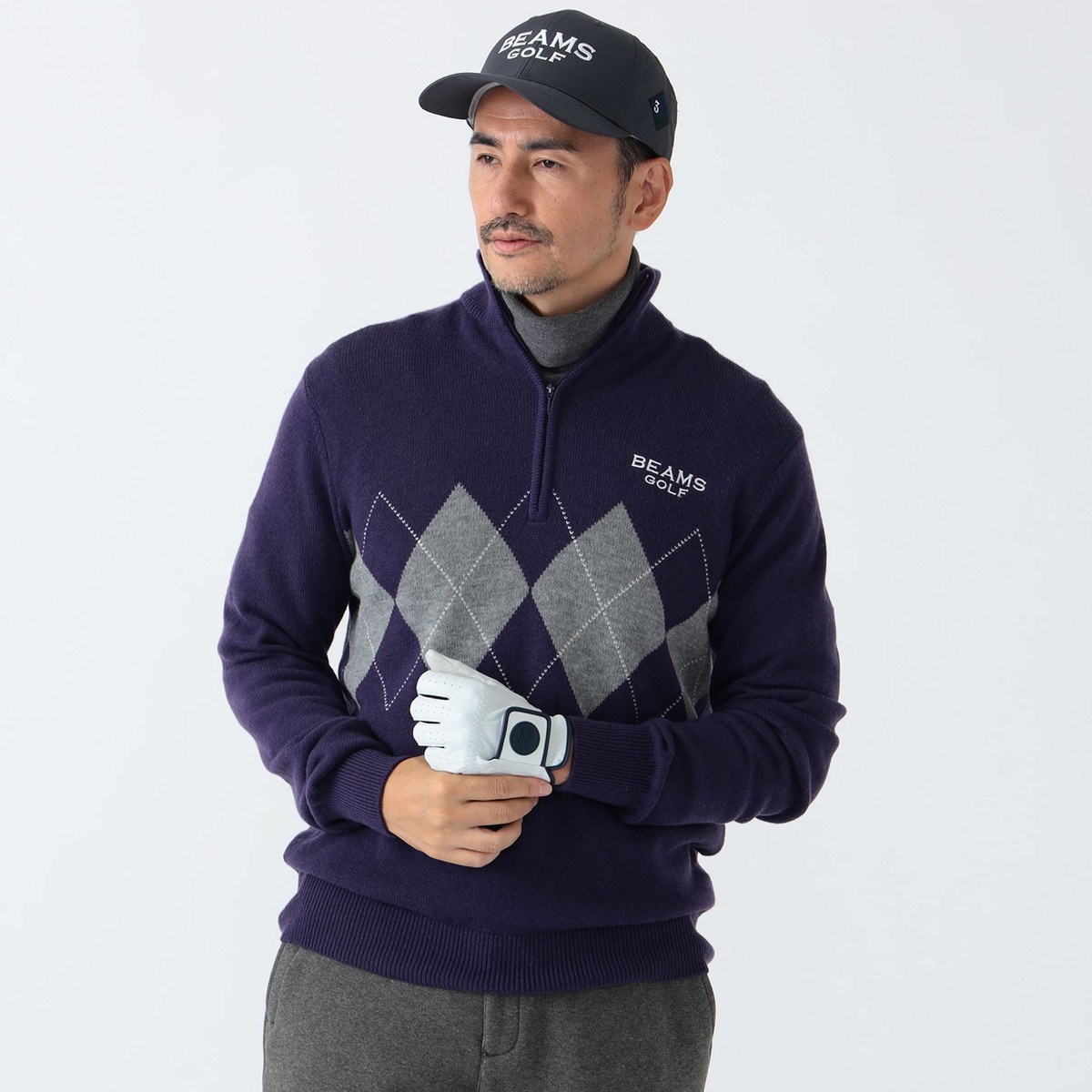 [l܂] r[XSt BEAMS GOLF PURPLE LABEL PURPLE LABEL n[tWbv A[KCjbg p[v 89 Y