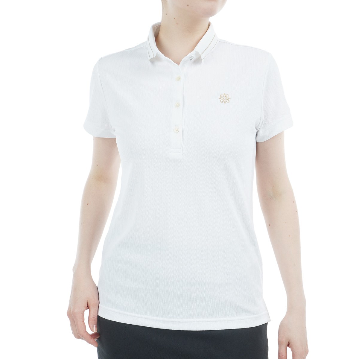 【美品】BRIEFING　バックプリーツ RF 半袖ポロシャツ　ホワイト　S WOMEN'S BACK PLEATED POLO （リラックスフィット）（ウイメンズ