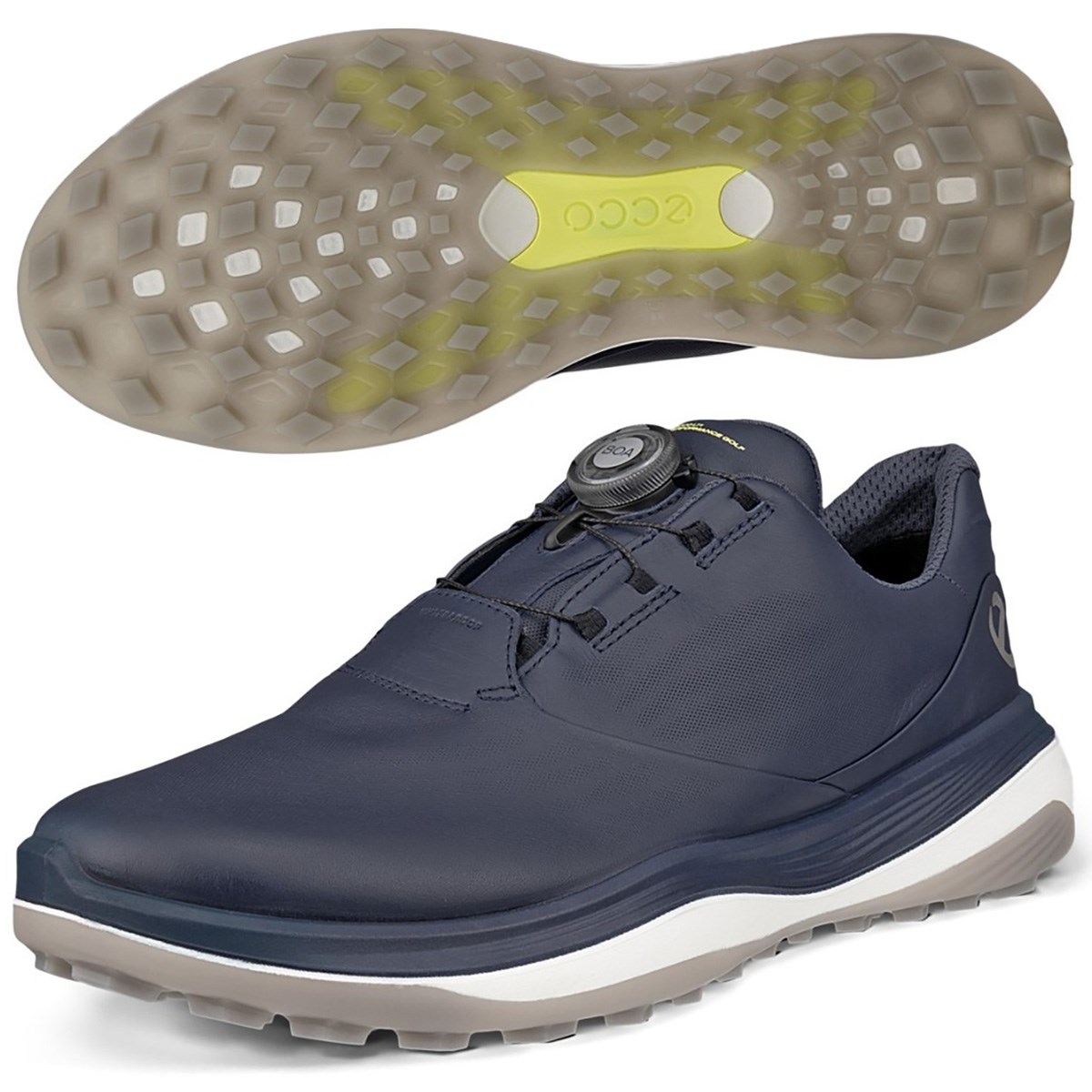 美品 ECCOゴルフ LT1 BOA メンズ スニーカー ECCO GOLF LT1 BOA Men メンズ レザーウォータープルーフゴルフ