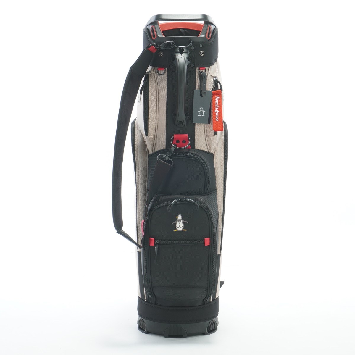 Munsingwear ブラック キャディバッグ Munsingwear バイカラーリングキャディバッグ -デサントストア