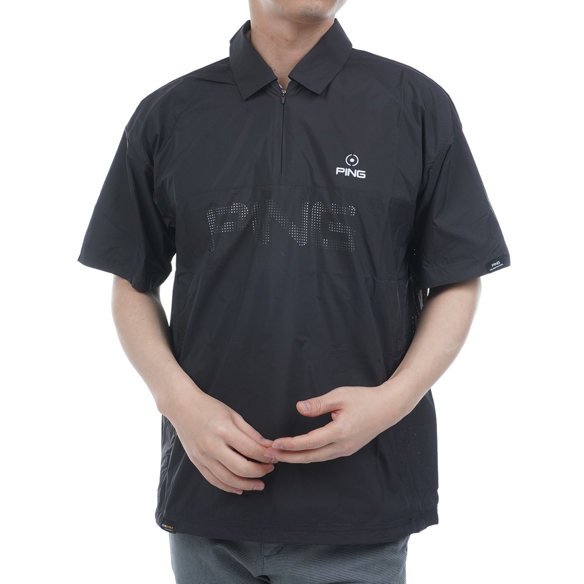 ピン PING コーデュラ半袖ハーフジップブルゾン L ブラック 010 アウター