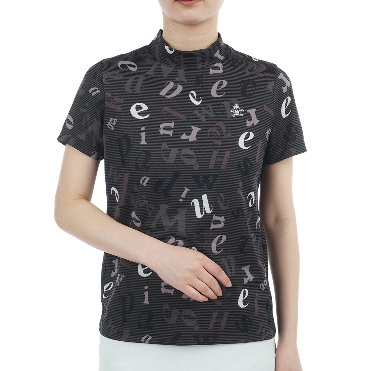 [50%OFF �݌Ɍ���̂����������i] �}���V���O�E�F�A Munsingwear SEASON COLLECTION SUNSCREEN �X�g���b�` ���S�v�����g ���b�N�l�b�N�����V���c �u���b�N 00 ���f�B�[�X