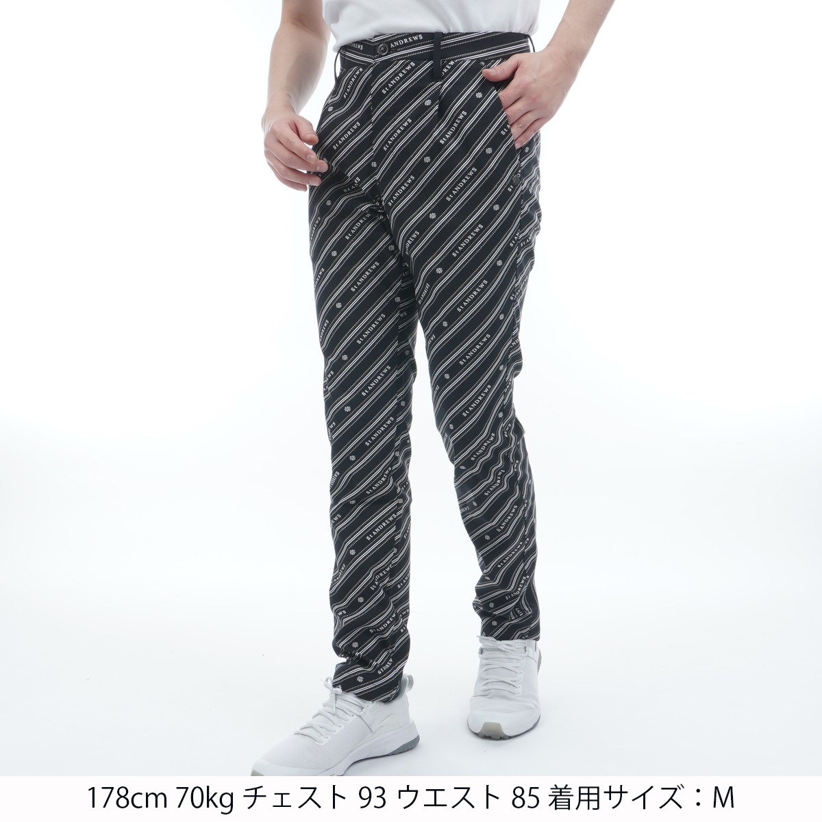 新品 セントアンドリュース ラメジャガード パンツ 定価39600円 黒 L 新品 セントアンドリュース ラメジャガード パンツ 定価39600円