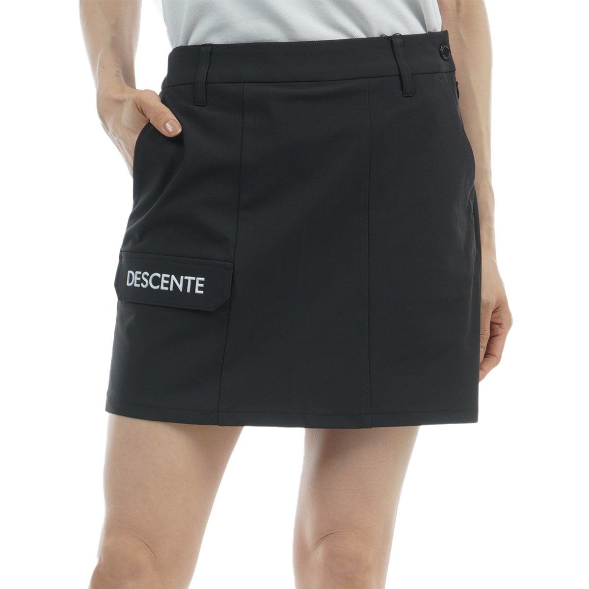 DESCENTE　ゴルフ　レディース　スカート　黒　L ストレッチ カルゼフレアスカート レディス(スカート)|DESCENTE