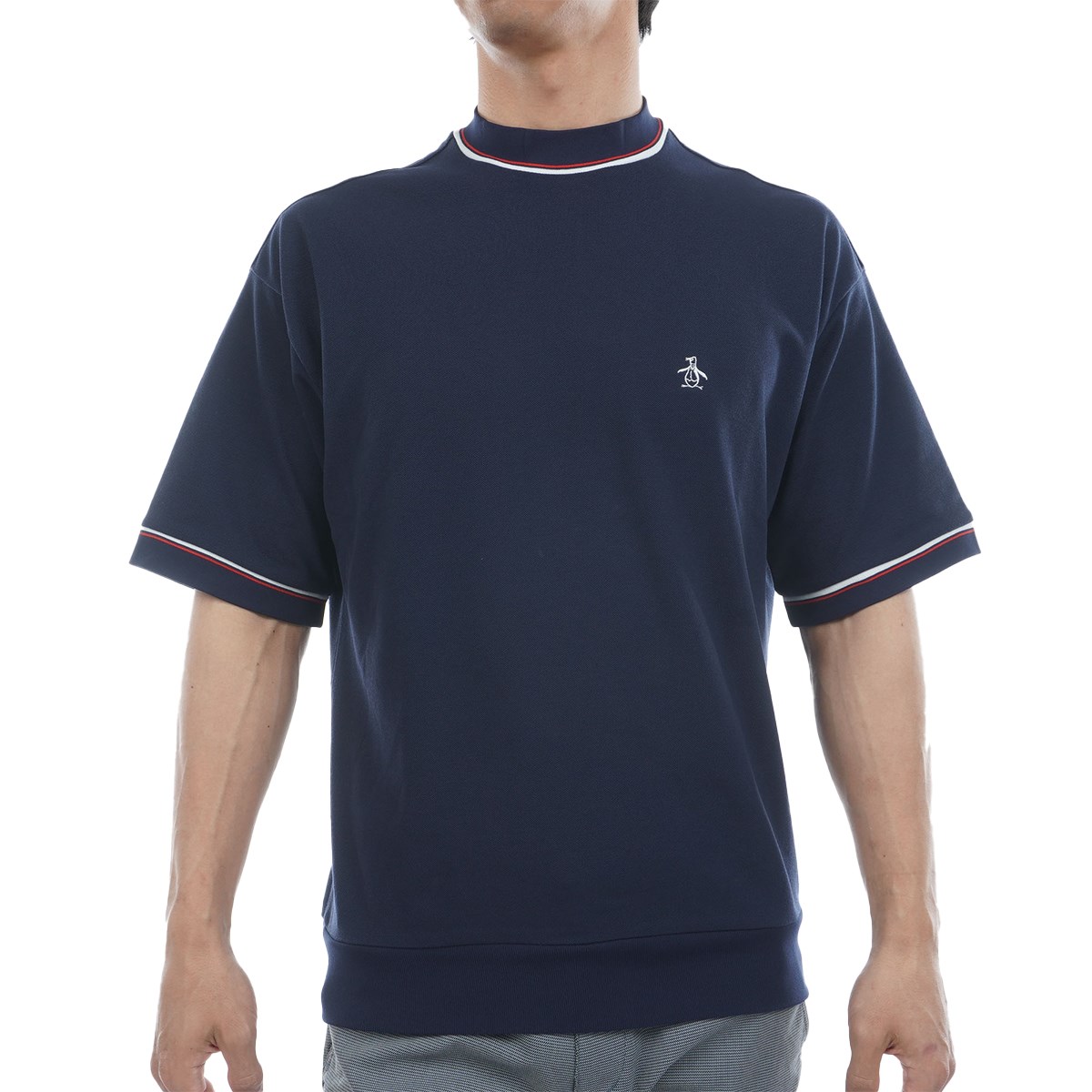 サイズ：L MUNSING WEAR マンシングウェア Penguin ハイネック 半袖Tシャツ  ネイビー系 [240101439788] ゴルフウェア メンズ ストスト サイズ：L MUNSING WEAR マンシングウェア Penguin ハイネック