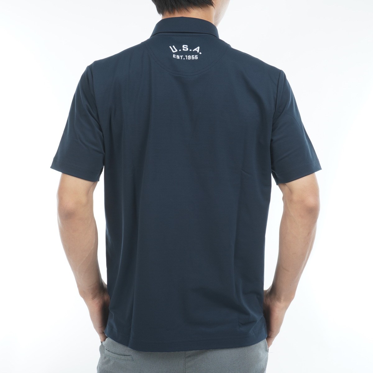 Munsingwear ネイビー ポロシャツ　試着のみ Munsingwear マンシングウェア 半袖ポロシャツ ネイビー×白 胸