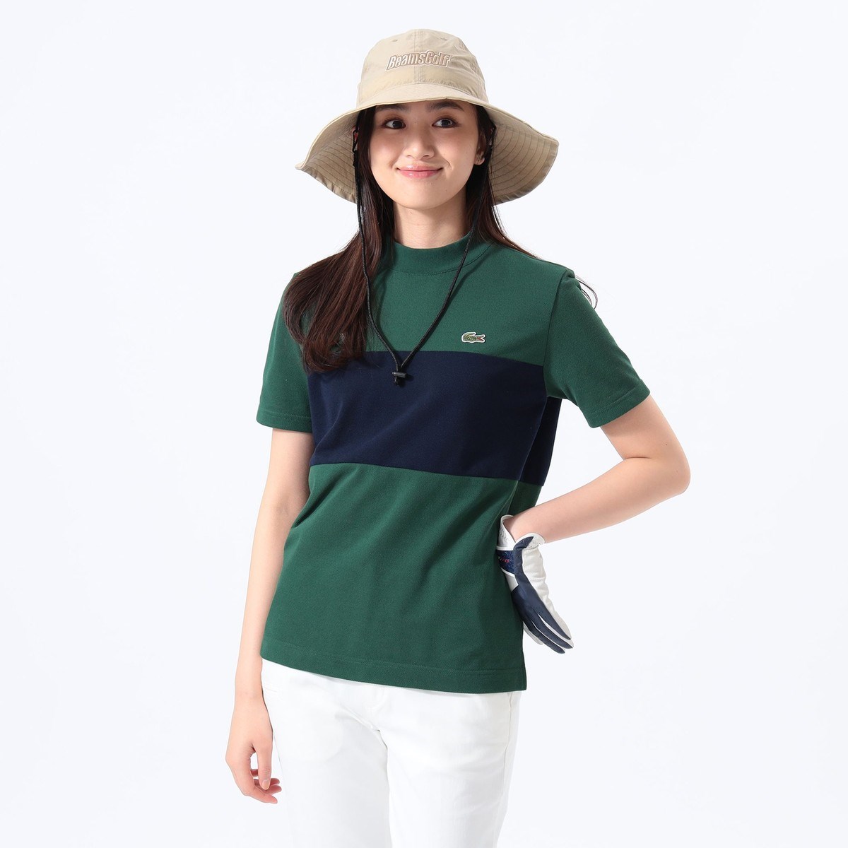 [l܂] r[XSt BEAMS GOLF ORANGE LABEL ʒ LACOSTE ̎q pl bNlbNVc O[ 65 fB[X