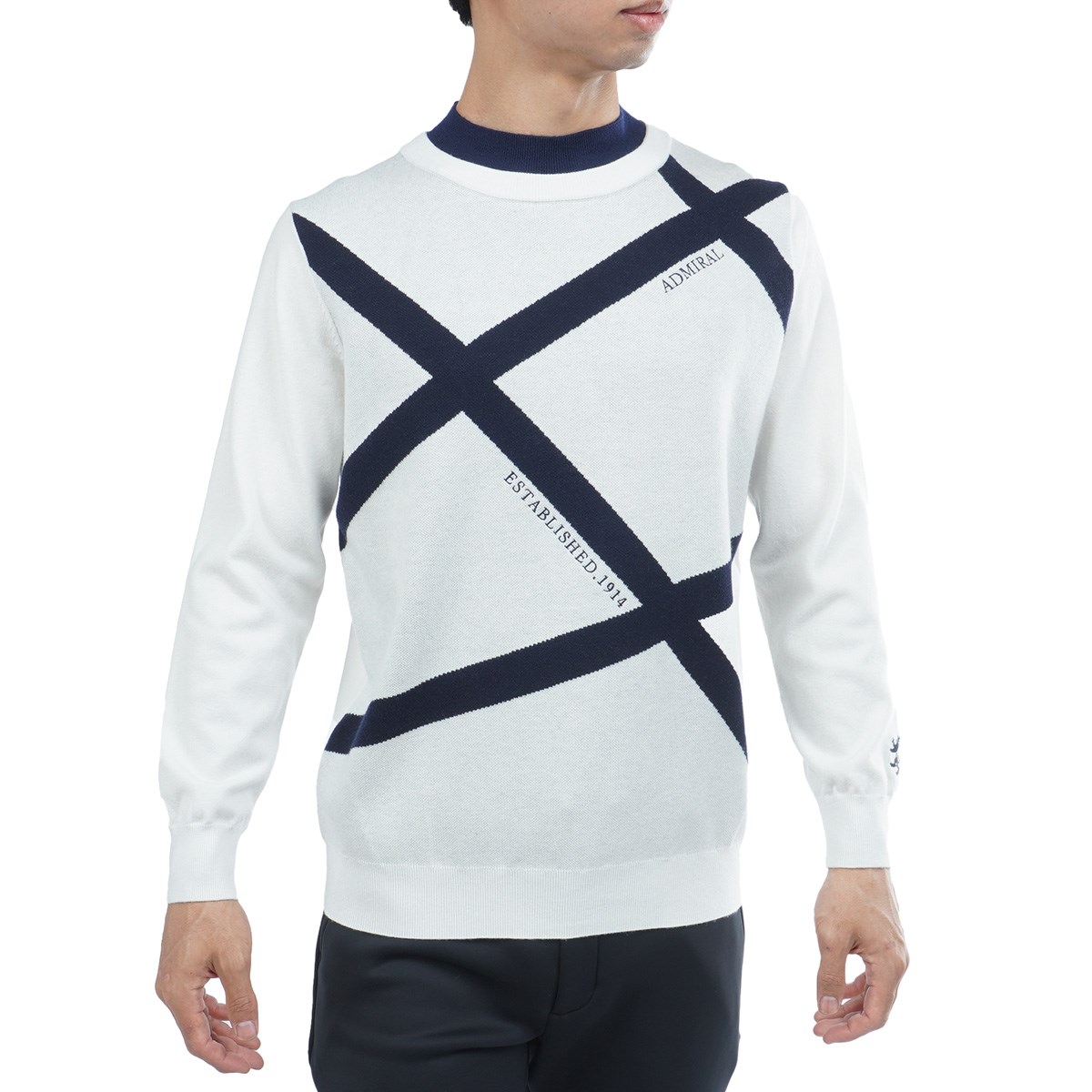 Admiral golf アドミラル モックネック スウェット【ホワイト・L