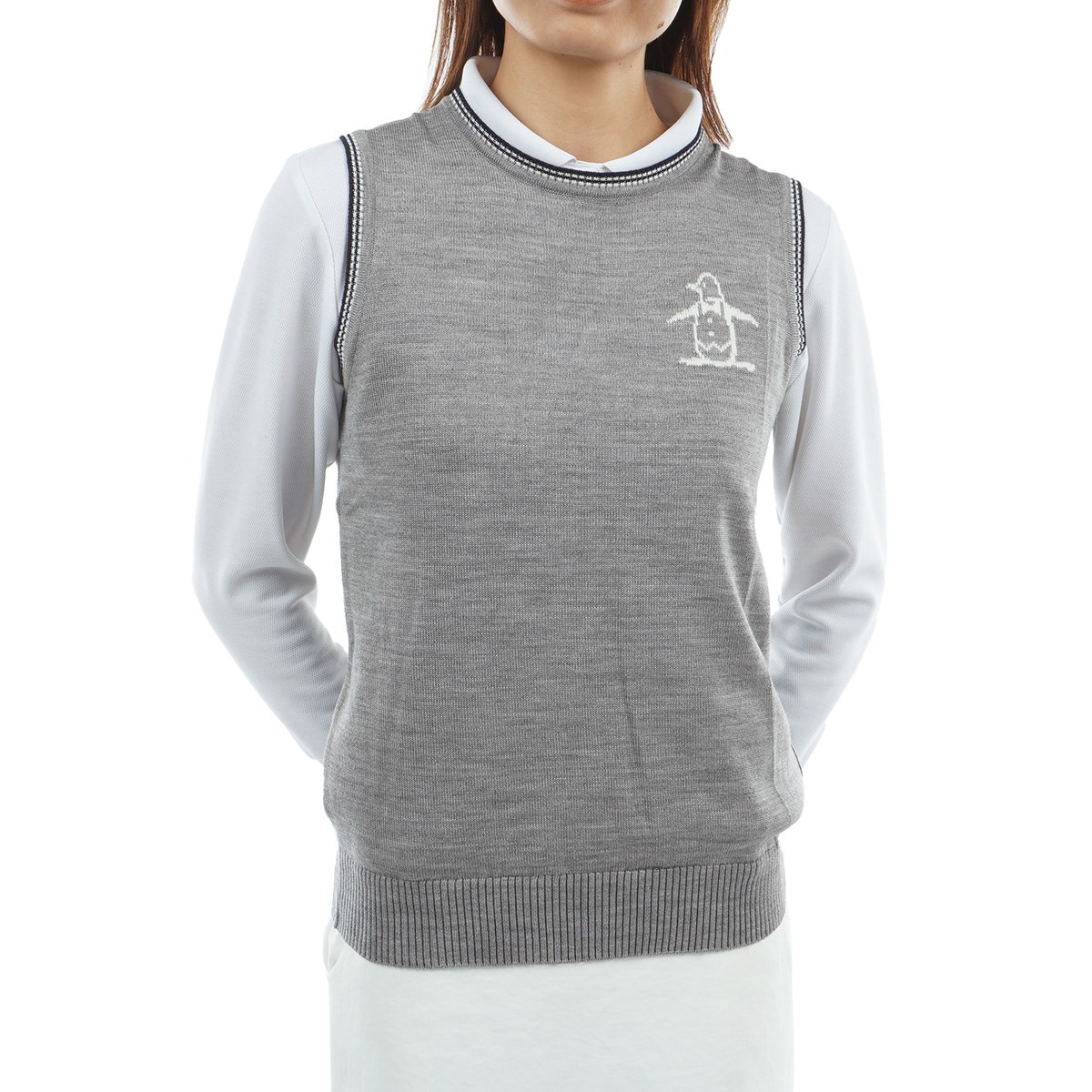 新品 マンシングウェアゴルフ クルーネックベスト/レディス/M