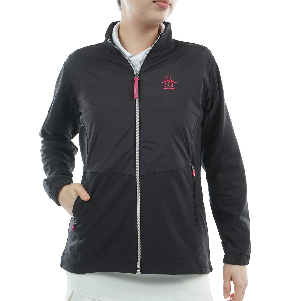 【マンシングウェア】美品 ジップジャケット ブラック Lサイズ レディース munsingwear(マンシングウェア) その他のレディースジャケット