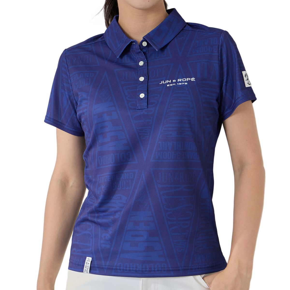 ROPE（ジュン ファッション [ジュン＆ロぺ] ペナント柄PT半袖ポロ