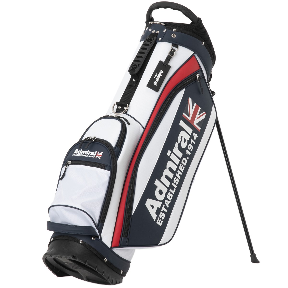 ADMIRAL キャディバッグ ホワイト/レッド/ブラック　トリコロール ADMIRAL キャディバッグ ホワイト/レッド/ブラック トリコロール
