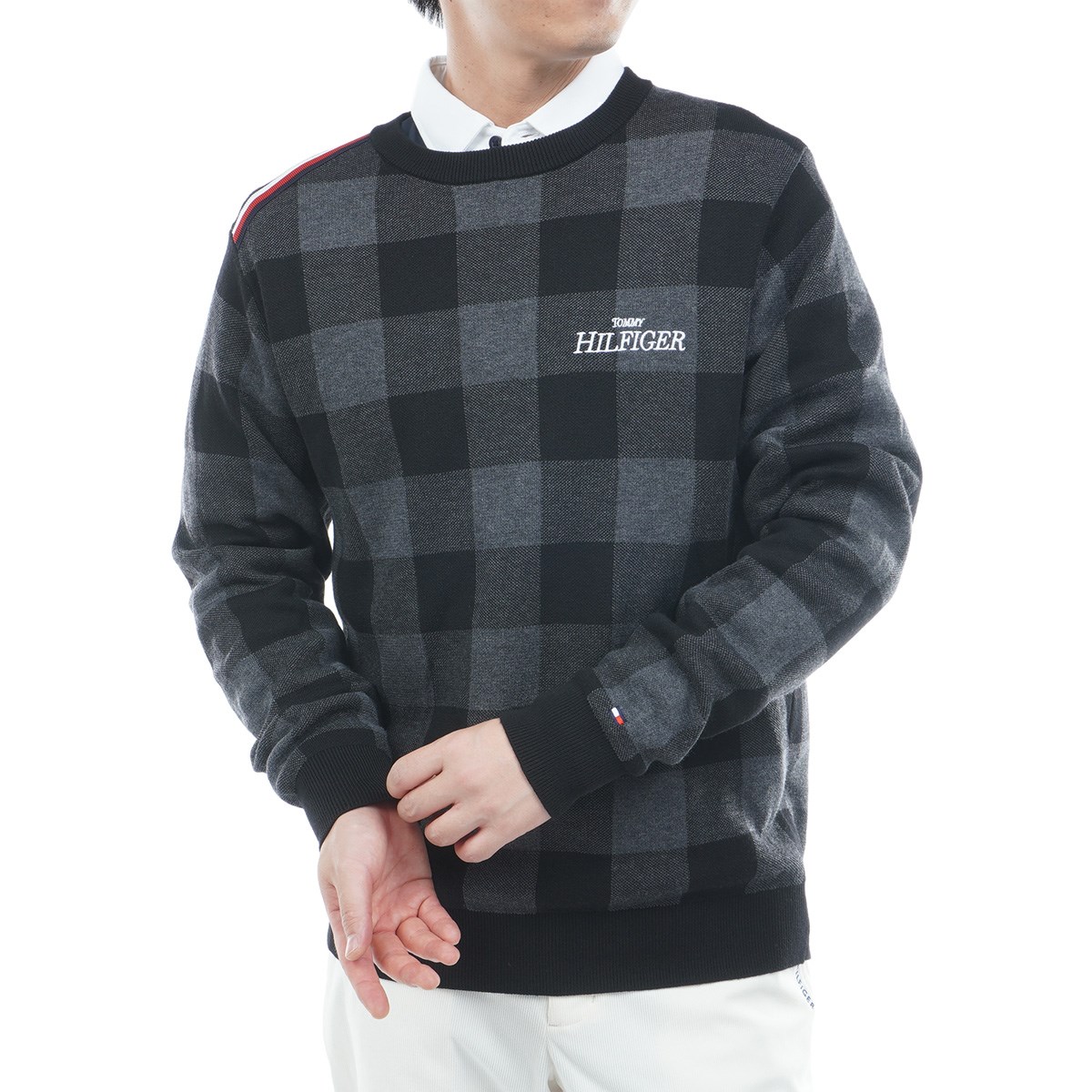 [2025NH~f] g~[ qtBK[ St TOMMY HILFIGER GOLF `FbNWJ[h N[lbNZ[^[ ubN Y