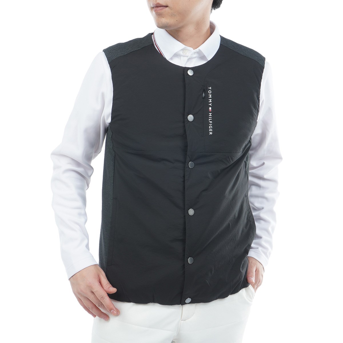 [2025NH~f] g~[ qtBK[ St TOMMY HILFIGER GOLF Xgb` m[J[ȃxXg ubN Y