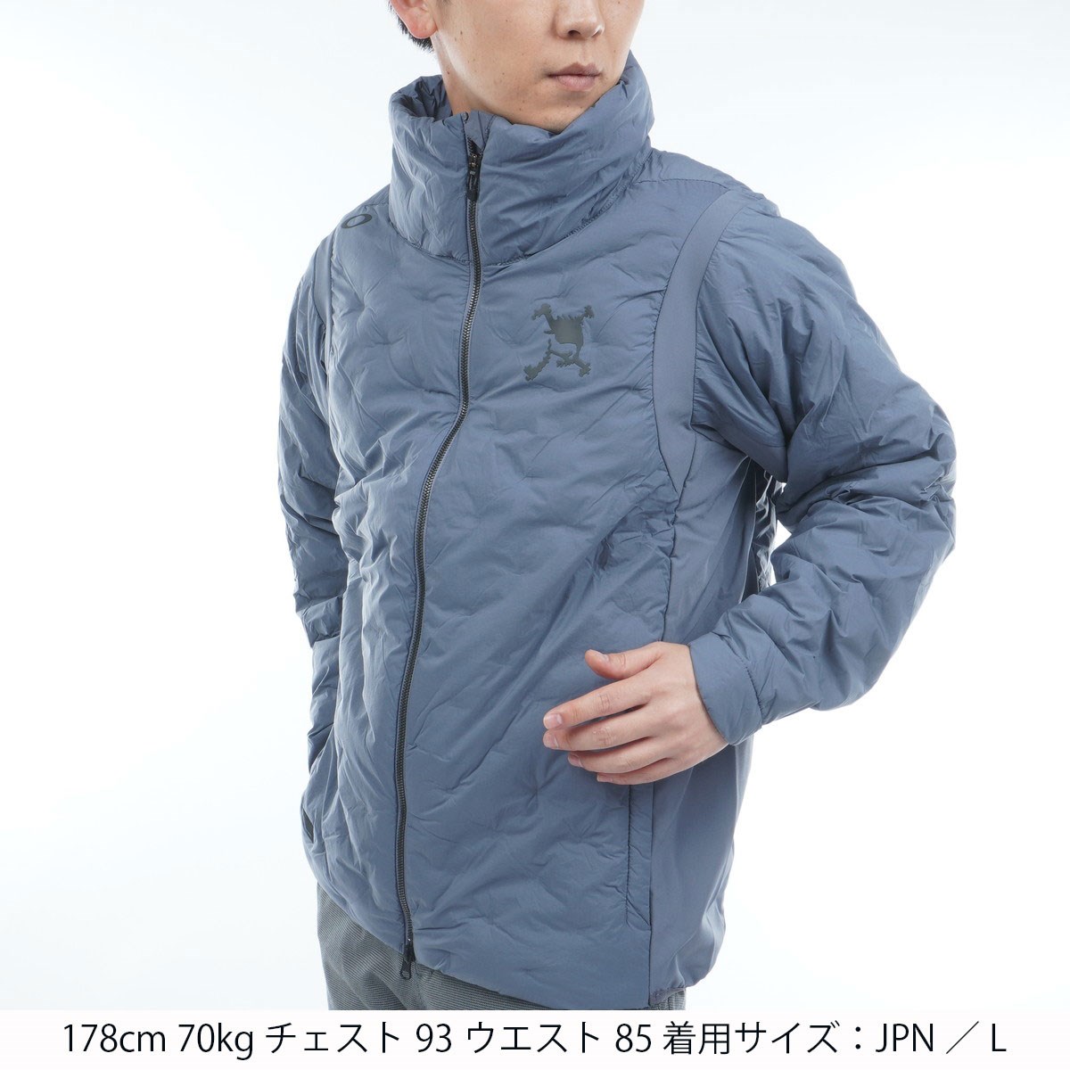 【オークリーゴルフ】人気スカルロゴ 長袖中綿ゴルフブルゾンジャケットL オークリーゴルフ】人気スカルロゴ 長袖中綿ゴルフブルゾンジャケットL