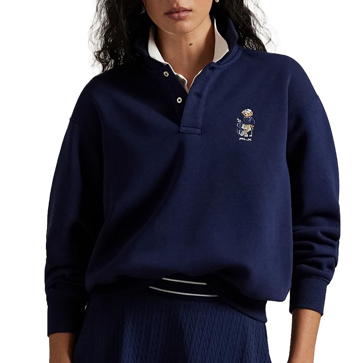 【美品】RLX GOLF RALPH LAUREN ネイビー 長袖 ポロシャツ RLX ラルフローレン 長袖ポロシャツ ネイビー系 S ゴルフウェア
