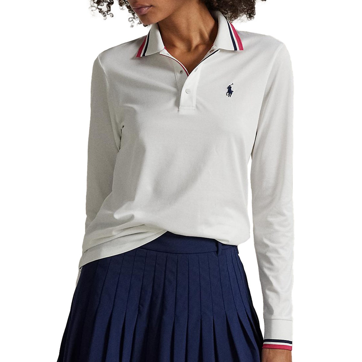 POLO GOLF ポロゴルフ ラルフローレン 長袖ポロシャツ 襟シャツL美品 ラルフ ローレン（RALPH LAUREN）（レディース）ゴルフウェア