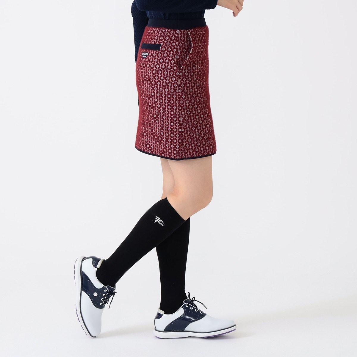 [�l�������܂���] �r�[���X�S���t BEAMS GOLF PURPLE LABEL PURPLE LABEL �􉽊w�� �j�b�g�X�J�[�g �o�[�K���f�B 38 ���f�B�[�X