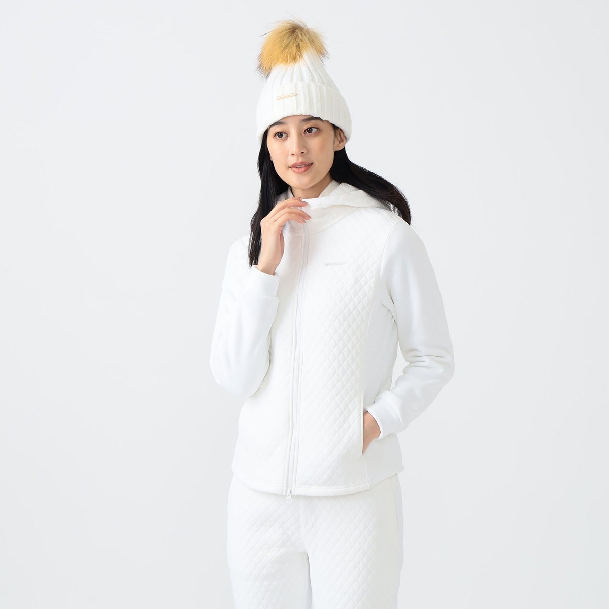 [2025NH~f] r[XSt BEAMS GOLF PURPLE LABEL PURPLE LABEL Lg ؂ւ WbvAbv t[fB[ zCg 01 fB[X