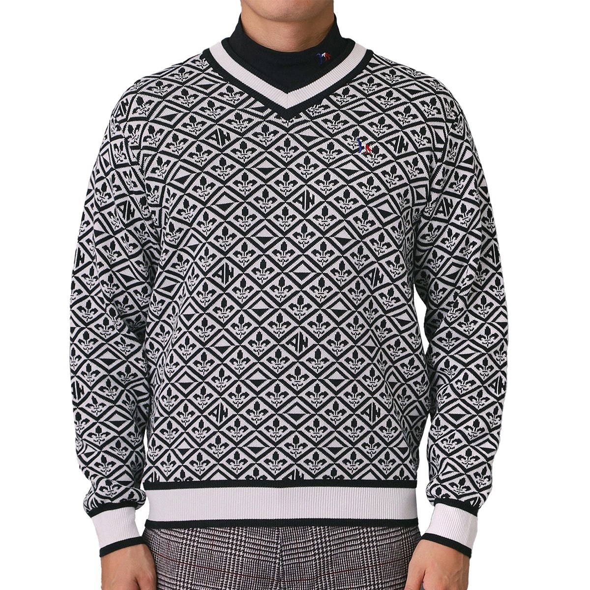 【新品】adabat アダバット ゴルフウェア 総柄 撥水プルオーバーブラックL 新品】adabat アダバット ゴルフウェア 総柄 撥水プルオーバーブラック