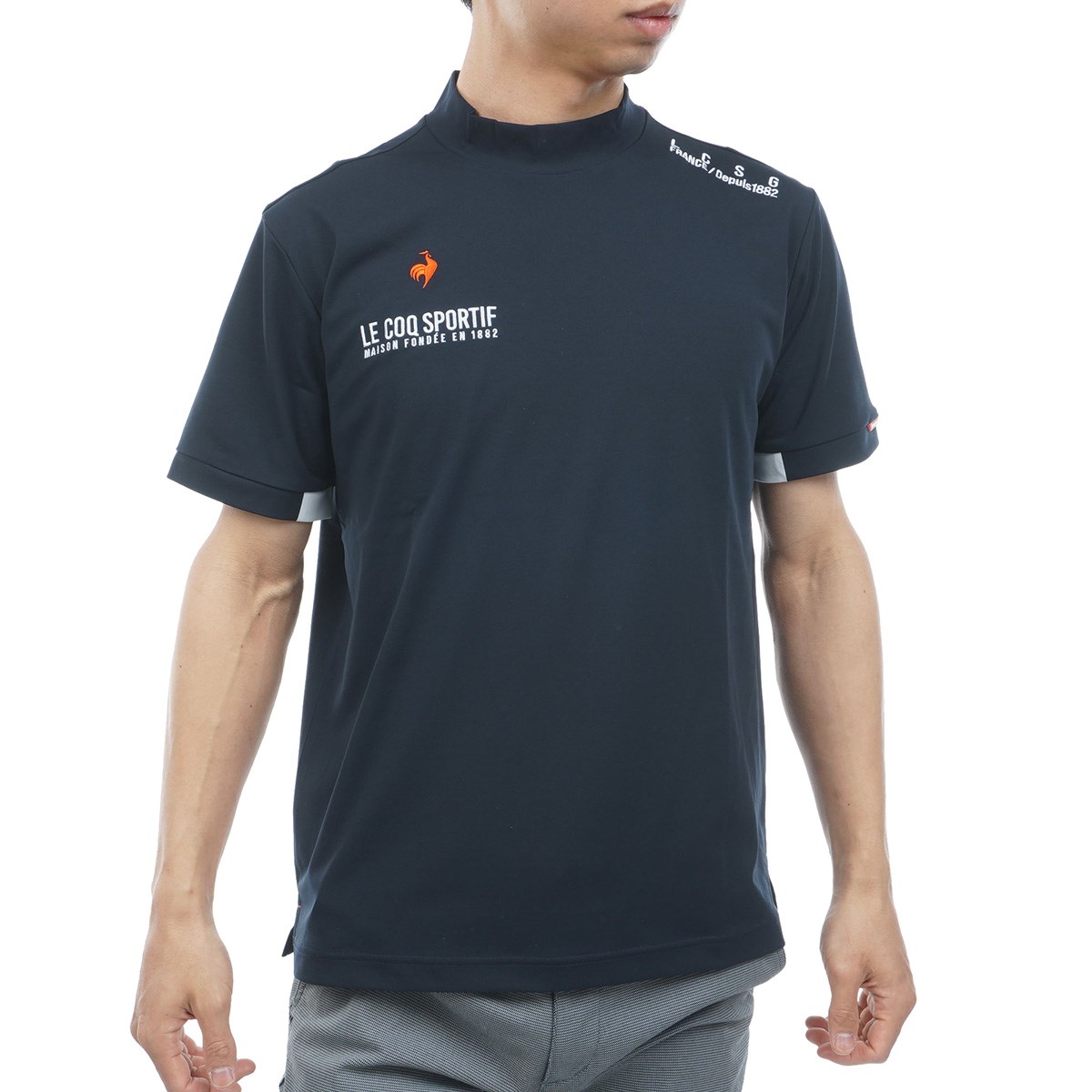 [2026�N�t�ă��f��] ���R�b�N�X�|���e�B�t �S���t Le coq sportif GOLF �X�g���b�` �}�[�L���O�f�U�C�� ���b�N�l�b�N�����V���c �l�C�r�[ 00 �����Y