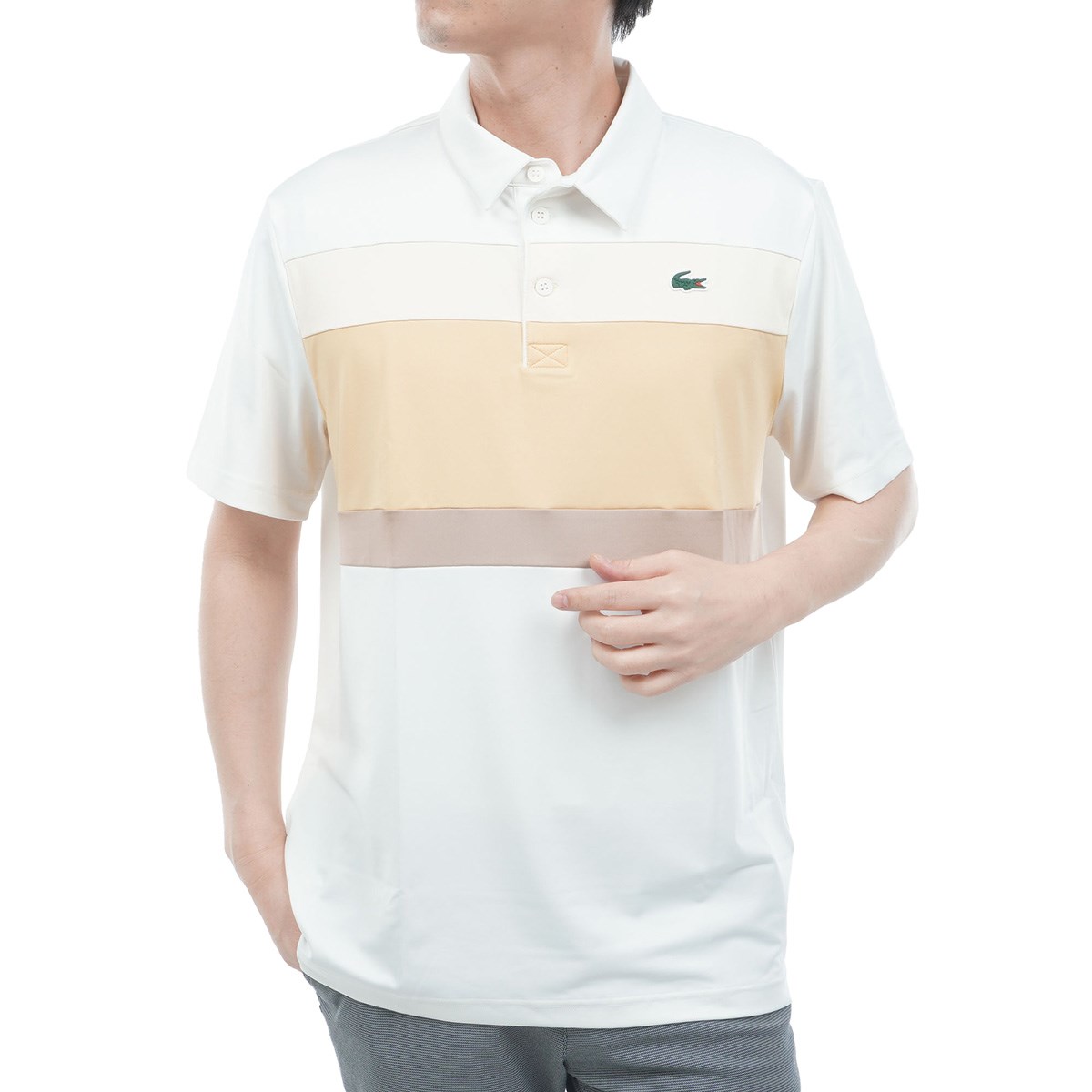 LACOSTE ラコステ ロゴ ポロシャツ ゴルフ カジュアル ホワイト半袖 LACOSTE/ラコステ 半袖 ポロシャツ ロゴ ワンポイント L1212LJ99