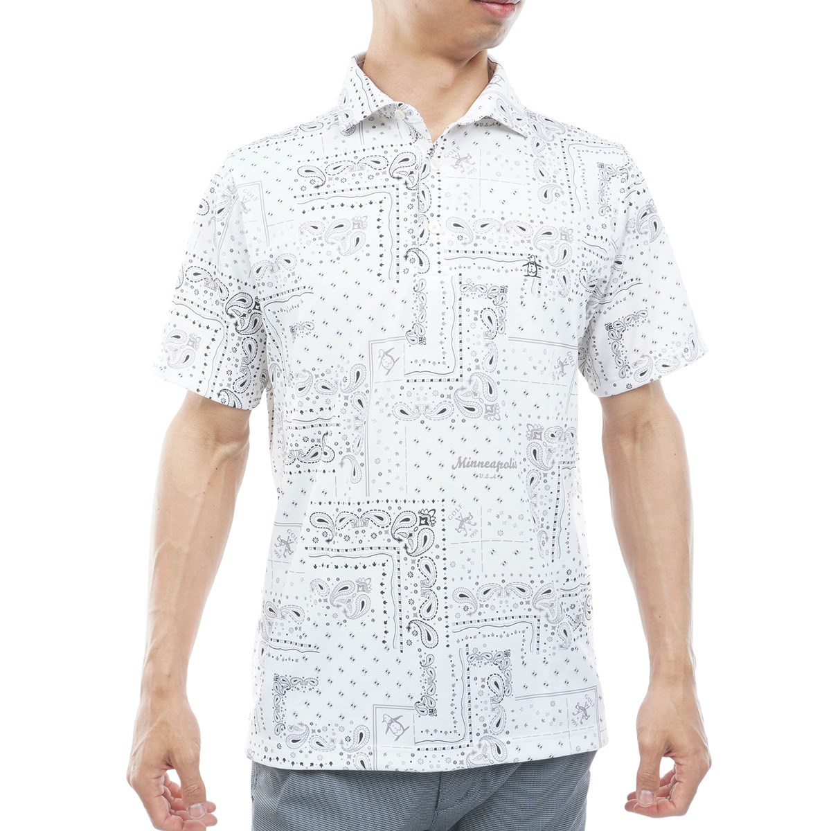 [2026�N�t�ă��f��] �}���V���O�E�F�A Munsingwear �X�g���b�` SUNSCREEN �o���_�i���������|���V���c �z���C�g 00 �����Y
