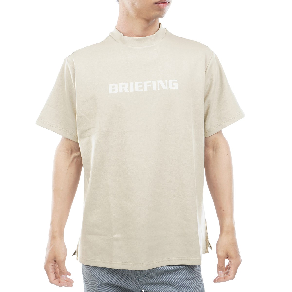 BRIEFING - BRIEFING モックネック　XL ホワイト　ブリーフィング ブリーフィングシャツ XL ブリーフィング ゴルフ モックネックシャツ