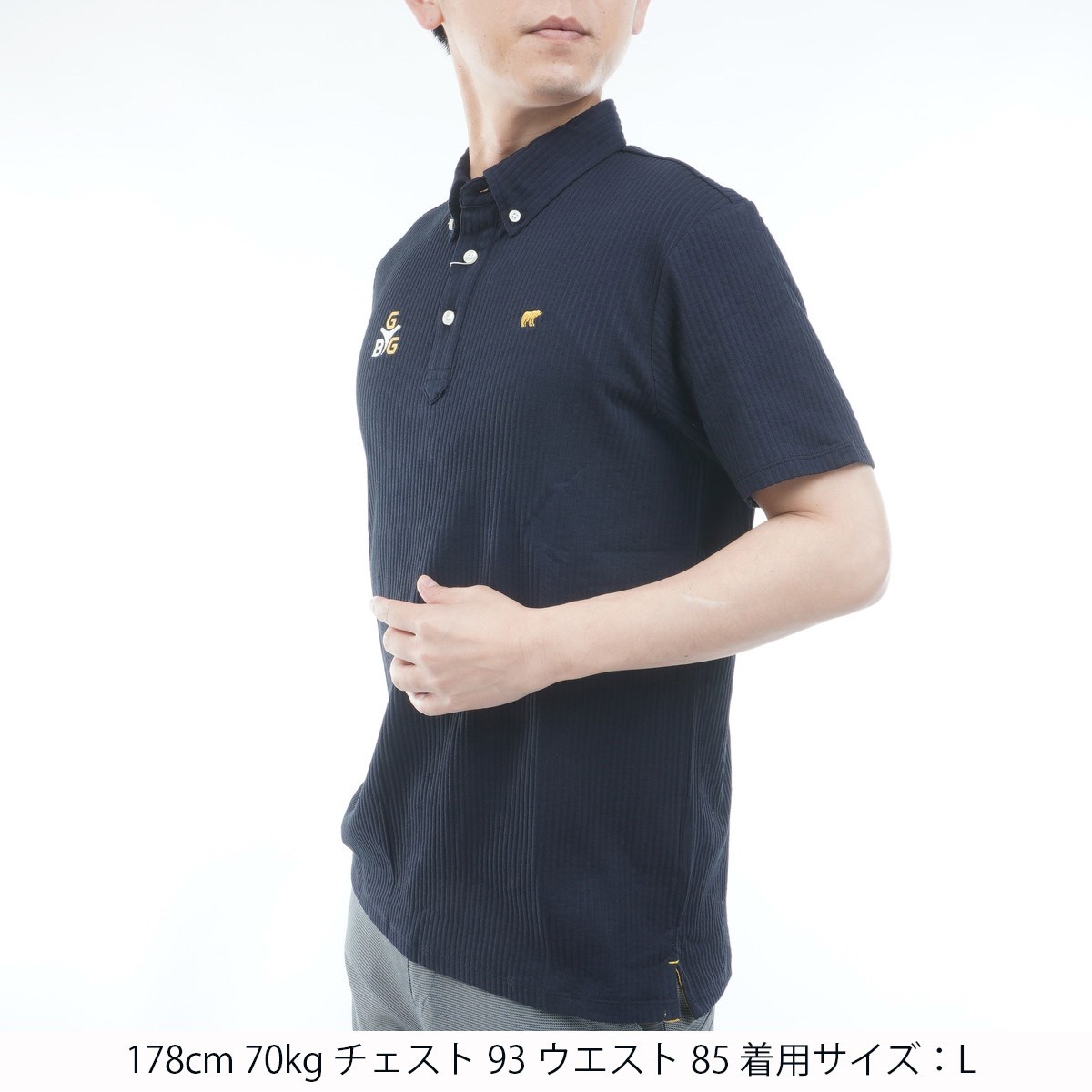 dショッピング |ゴールデンベア GB GOLF SPIKE 半袖ポロシャツ L
