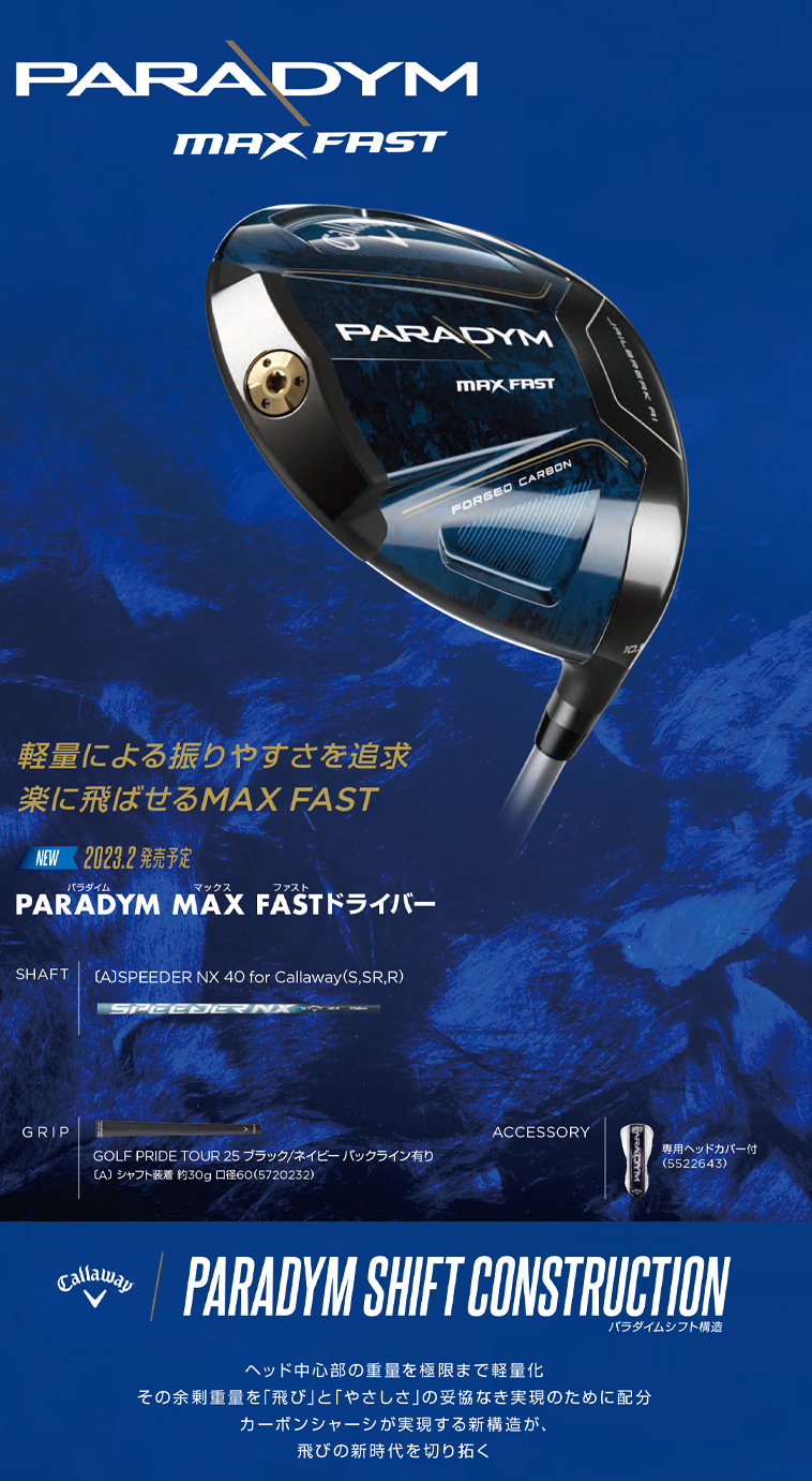 パラダイム MAX FAST ドライバー SPEEDER NX40 for Callaway